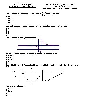 Đề thi thử thpt quôc gia lần 1 Môn Toán - Trường THPT Nam Yên Thành
